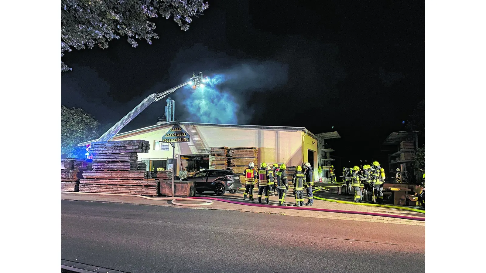 Brand in Sägewerk (Foto: mk)