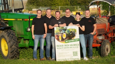 Sie laden zum Trecker Treck ein (v.l): Collin Stille, Felix Rabe, Luca Hendschke, Ricarda Kübler und Hendrik Müller.  (Foto: privat)