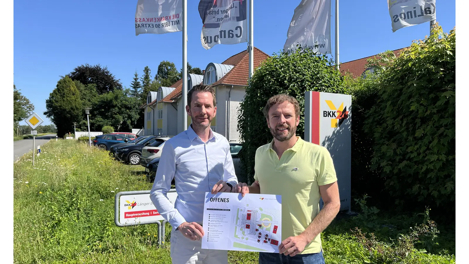 Jörg Nielaczny, Vorstands-Vorsitzender der BKK24, und Dennis Busche, Regionalleiter der BKK24 für Schaumburg, freuen sich auf viele Besucher am 24. August. (Foto: nd)