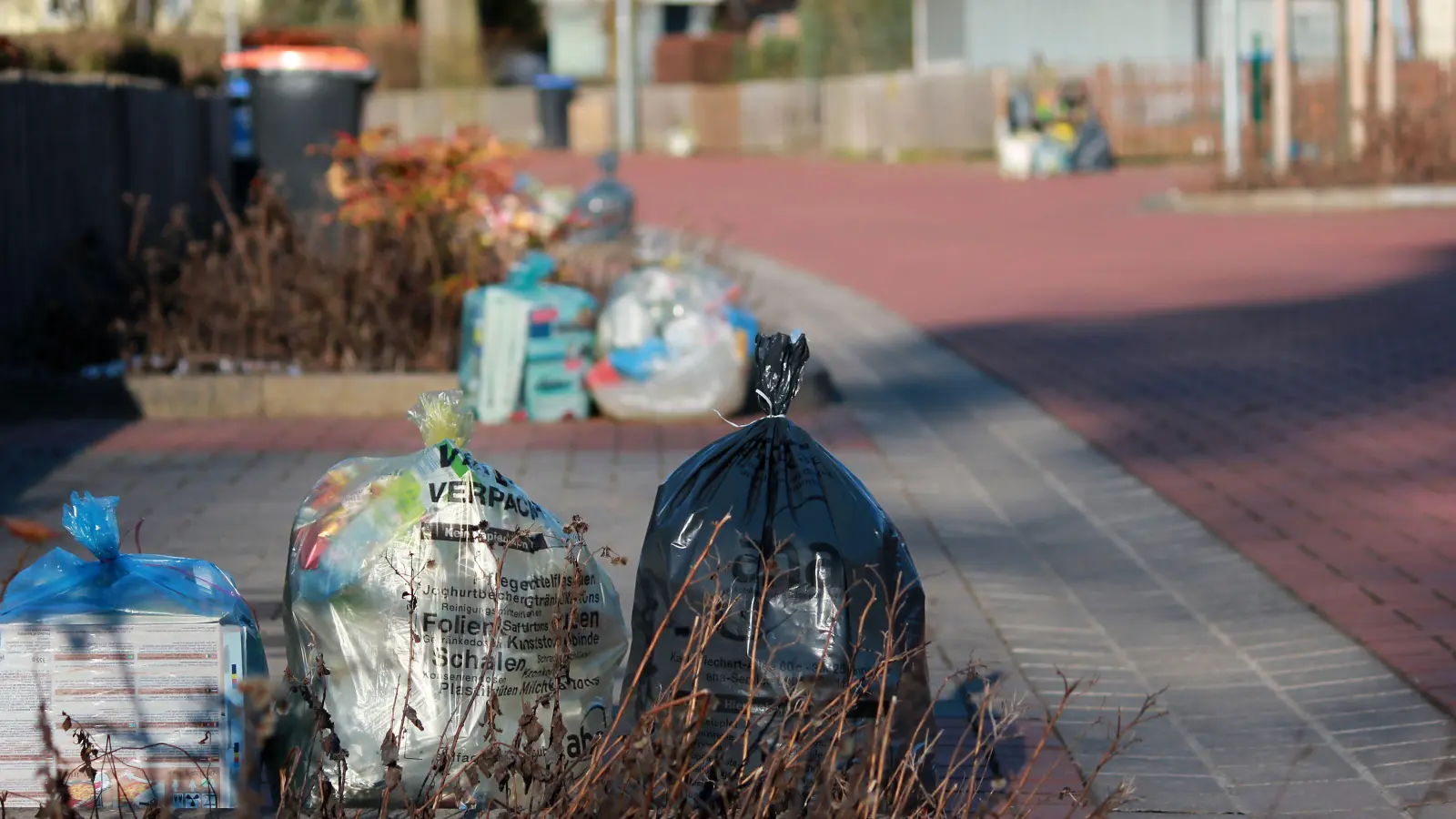 Die Entsorgung früher: Säcke am Straßenrand. (Foto: tau)